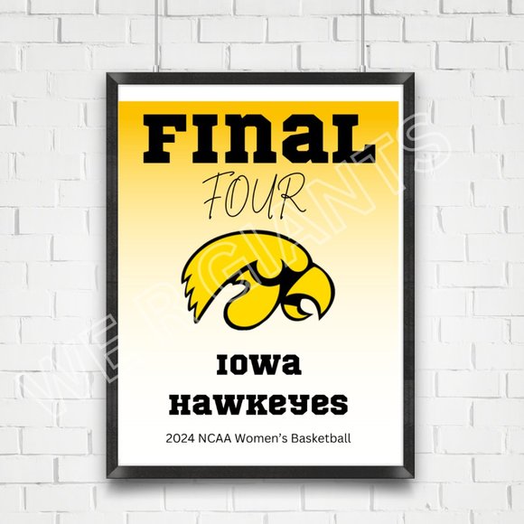 IOWA Hawkeyes Final Four 11 x 14 Art Print- Basketball, Final Four, NCAA, Art - Picture 1 of 2